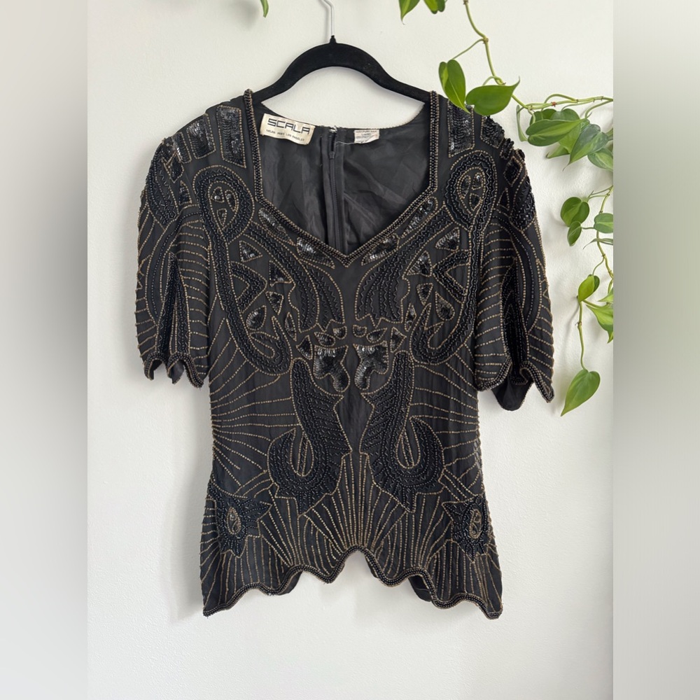 Vintage Scala Sequined Top